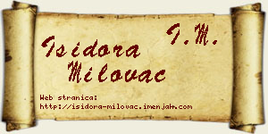 Isidora Milovac vizit kartica